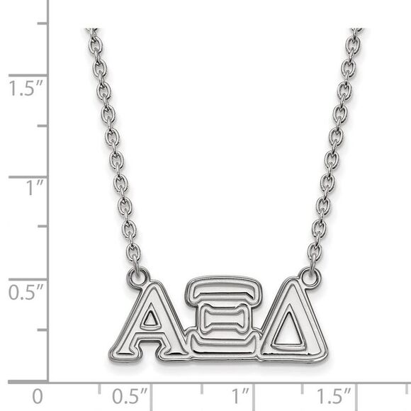 Sterling Silver Alpha Xi Delta Medium Necklace - Picture 3 of 6
